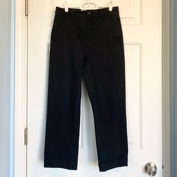 Everlane The Straight-Leg Crop Jeans Denim Cropped in Black Size 0 Short/Petite - Picture 2 of 4
